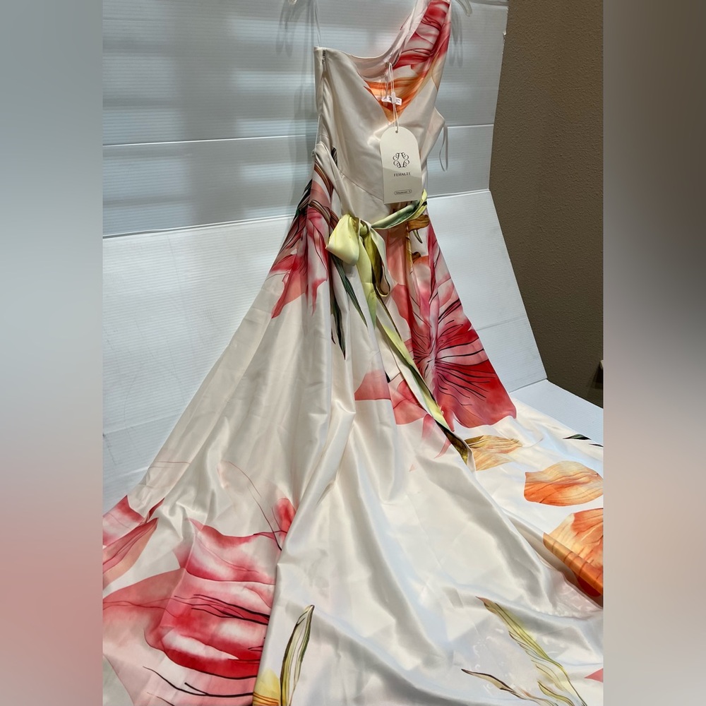 Elegant Floral One-Shoulder Dress